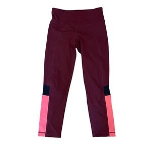 ZELLA Capri Athletic Color-block Leggings Maroon XS